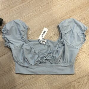Garage Sky Blue Puff Sleeve Blouse